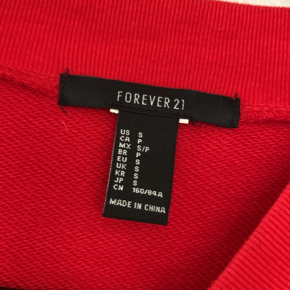 Red crop sweatshirt - Picture 2 of 2